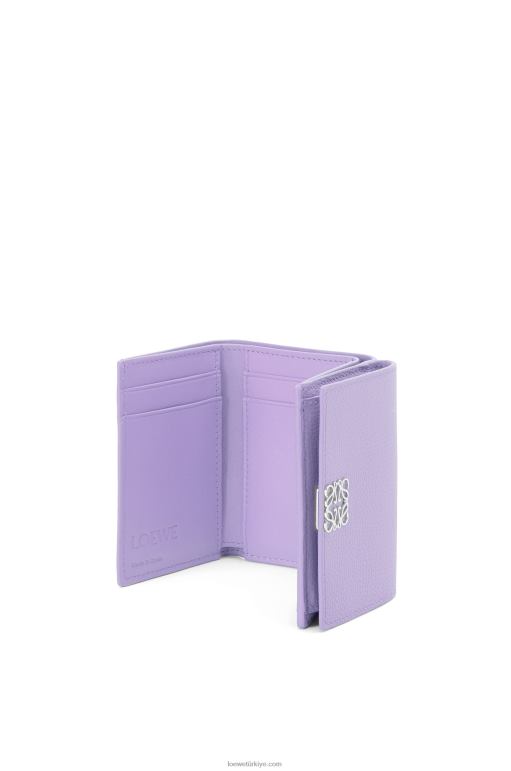 Loewe çakıl taneli dana derisinden anagram üç katlı cüzdan 026001235 kadınlar açık leylak rengi