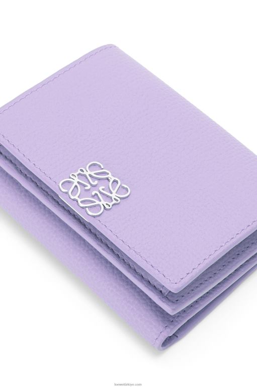 Loewe çakıl taneli dana derisinden anagram üç katlı cüzdan 026001235 kadınlar açık leylak rengi