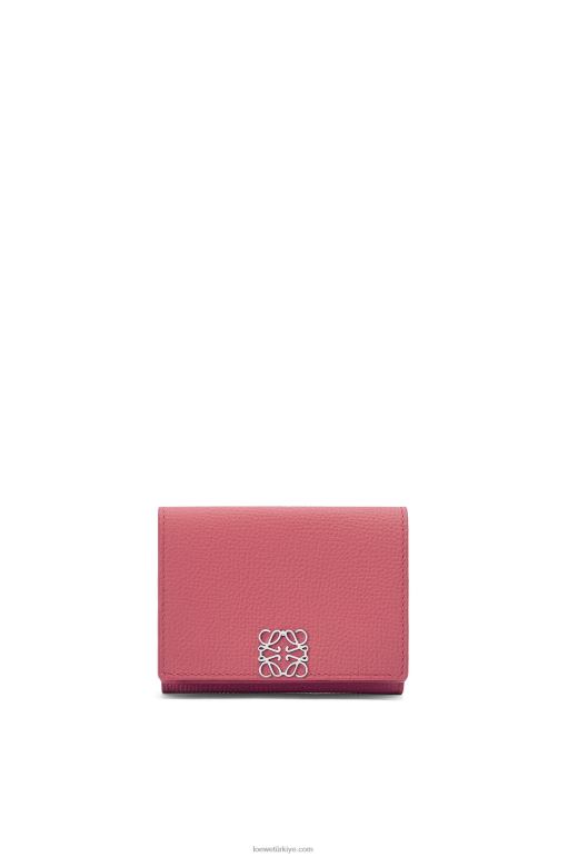 Loewe çakıl taneli dana derisinden anagram üç katlı cüzdan 026001238 kadınlar erik gülü