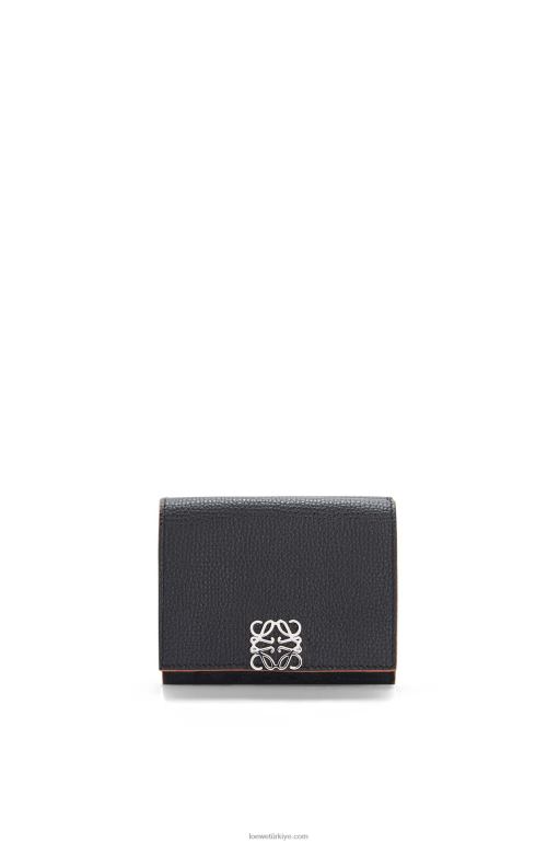 Loewe çakıl taneli dana derisinden anagram üç katlı cüzdan 026001245 kadınlar siyah
