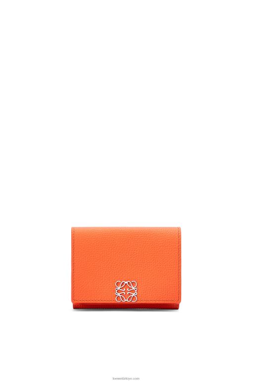 Loewe çakıl taneli dana derisinden anagram üç katlı cüzdan 026001293 kadınlar turuncu