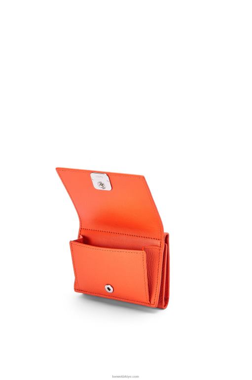 Loewe çakıl taneli dana derisinden anagram üç katlı cüzdan 026001293 kadınlar turuncu