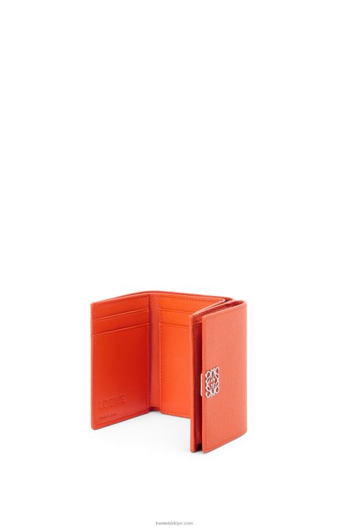 Loewe çakıl taneli dana derisinden anagram üç katlı cüzdan 026001293 kadınlar turuncu