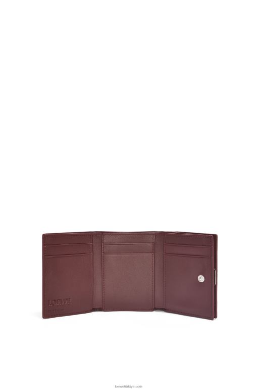 Loewe çakıl taneli dana derisinden anagram üç katlı cüzdan 026001296 kadınlar bordo
