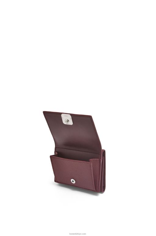 Loewe çakıl taneli dana derisinden anagram üç katlı cüzdan 026001296 kadınlar bordo