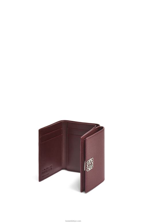 Loewe çakıl taneli dana derisinden anagram üç katlı cüzdan 026001296 kadınlar bordo