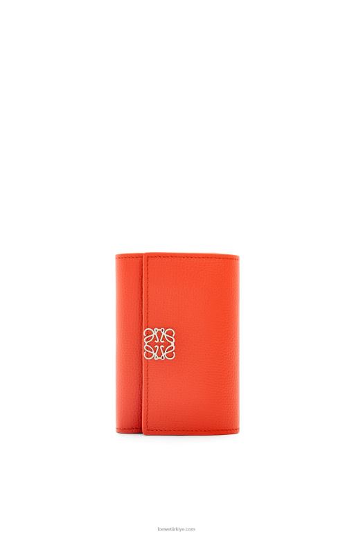 Loewe anagram çakıl taneli dana derisinden küçük dikey cüzdan 026001205 kadınlar gündoğumu turuncu