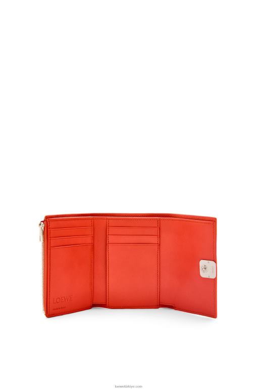 Loewe anagram çakıl taneli dana derisinden küçük dikey cüzdan 026001205 kadınlar gündoğumu turuncu