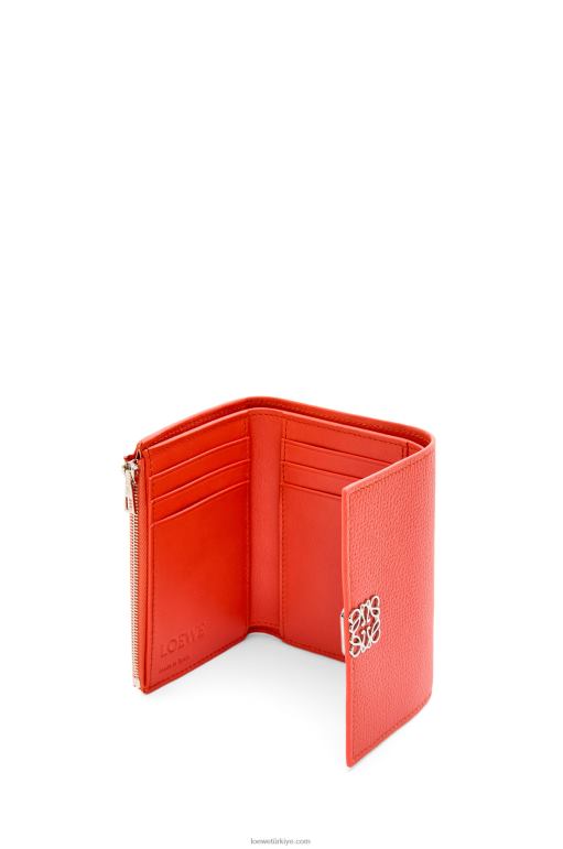 Loewe anagram çakıl taneli dana derisinden küçük dikey cüzdan 026001205 kadınlar gündoğumu turuncu