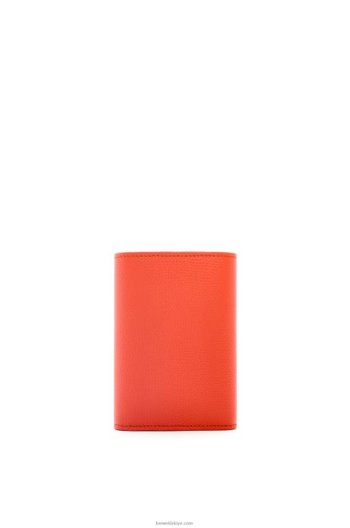 Loewe anagram çakıl taneli dana derisinden küçük dikey cüzdan 026001205 kadınlar gündoğumu turuncu