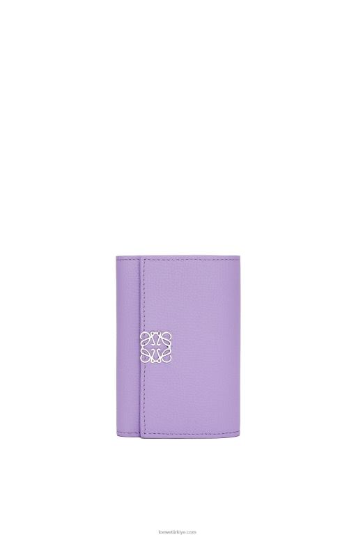 Loewe anagram çakıl taneli dana derisinden küçük dikey cüzdan 026001237 kadınlar açık leylak rengi
