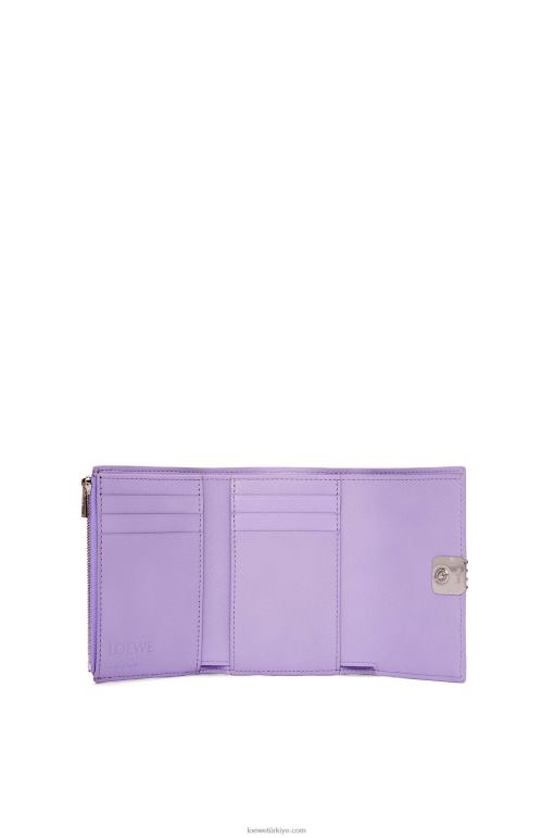 Loewe anagram çakıl taneli dana derisinden küçük dikey cüzdan 026001237 kadınlar açık leylak rengi