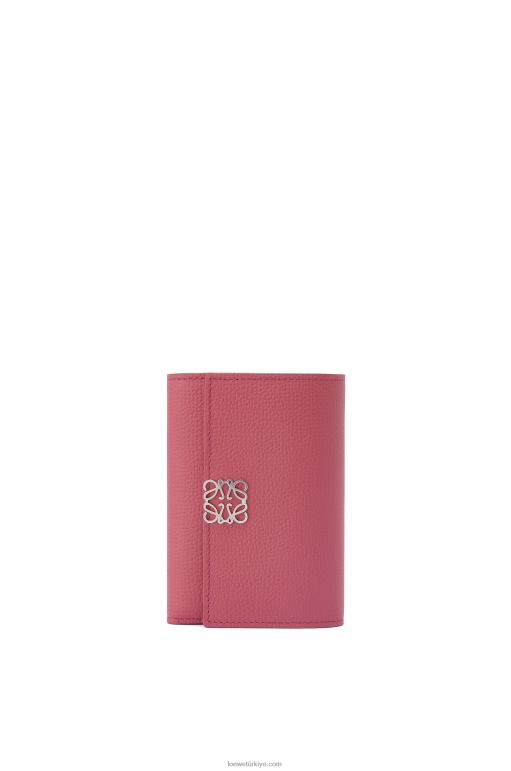 Loewe anagram çakıl taneli dana derisinden küçük dikey cüzdan 026001240 kadınlar erik gülü