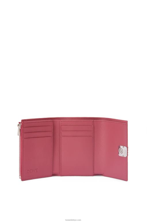 Loewe anagram çakıl taneli dana derisinden küçük dikey cüzdan 026001240 kadınlar erik gülü