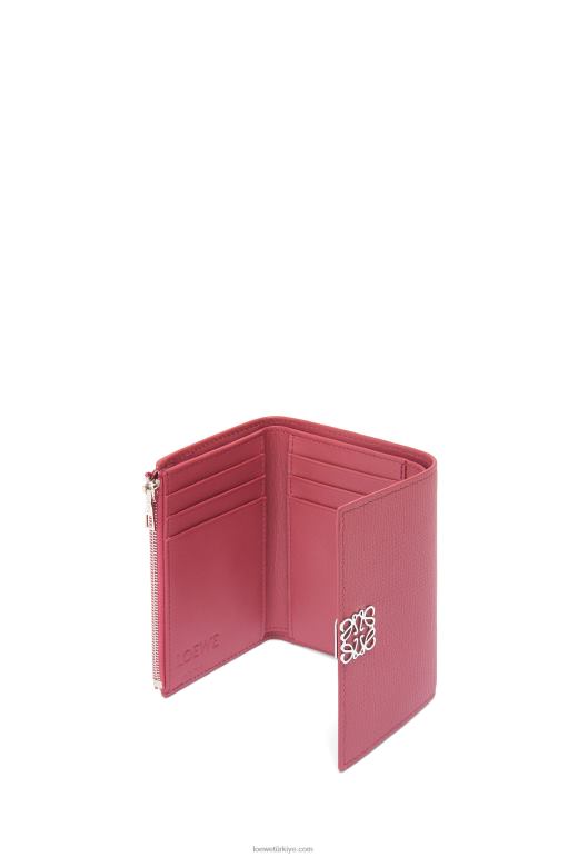 Loewe anagram çakıl taneli dana derisinden küçük dikey cüzdan 026001240 kadınlar erik gülü