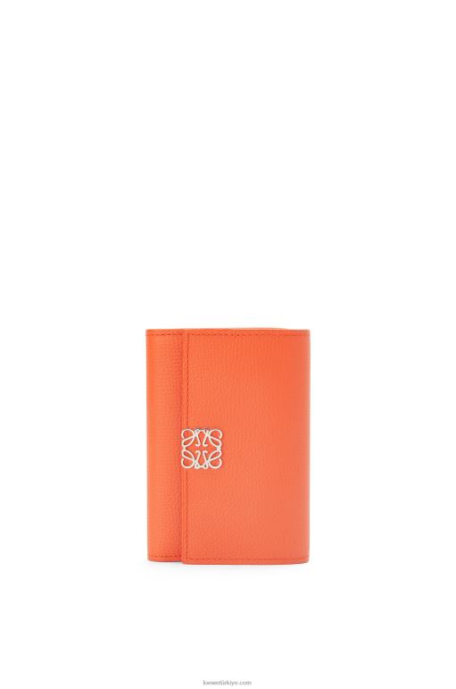 Loewe anagram çakıl taneli dana derisinden küçük dikey cüzdan 026001292 kadınlar turuncu