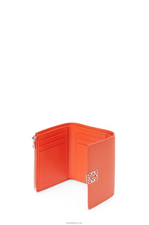 Loewe anagram çakıl taneli dana derisinden küçük dikey cüzdan 026001292 kadınlar turuncu