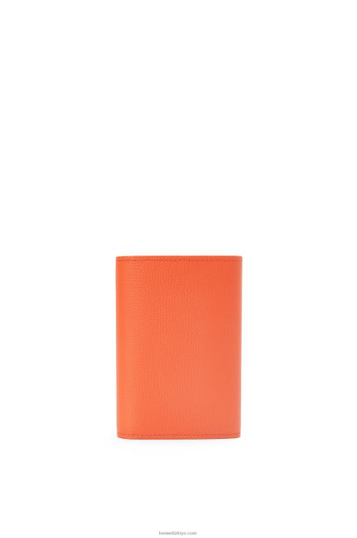Loewe anagram çakıl taneli dana derisinden küçük dikey cüzdan 026001292 kadınlar turuncu