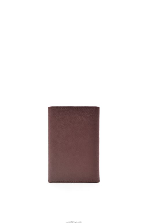Loewe anagram çakıl taneli dana derisinden küçük dikey cüzdan 026001297 kadınlar bordo