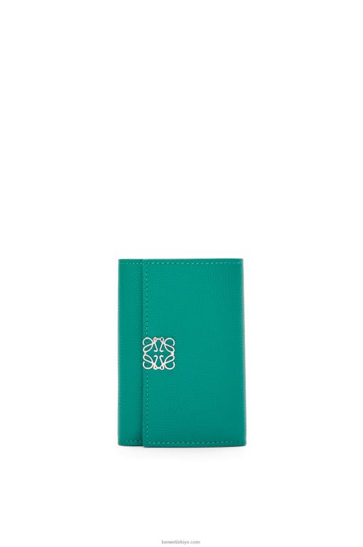 Loewe anagram çakıl taneli dana derisinden küçük dikey cüzdan 026001318 kadınlar Zümrüt yeşili