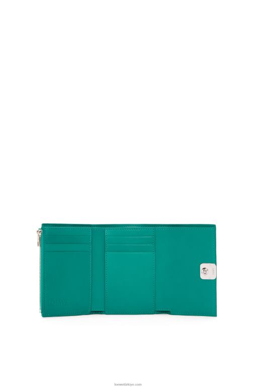 Loewe anagram çakıl taneli dana derisinden küçük dikey cüzdan 026001318 kadınlar Zümrüt yeşili