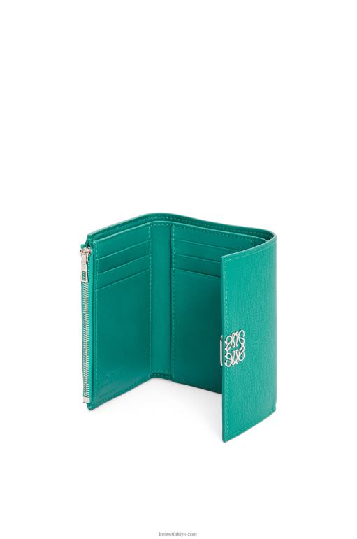 Loewe anagram çakıl taneli dana derisinden küçük dikey cüzdan 026001318 kadınlar Zümrüt yeşili