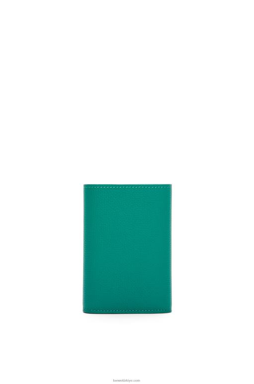 Loewe anagram çakıl taneli dana derisinden küçük dikey cüzdan 026001318 kadınlar Zümrüt yeşili