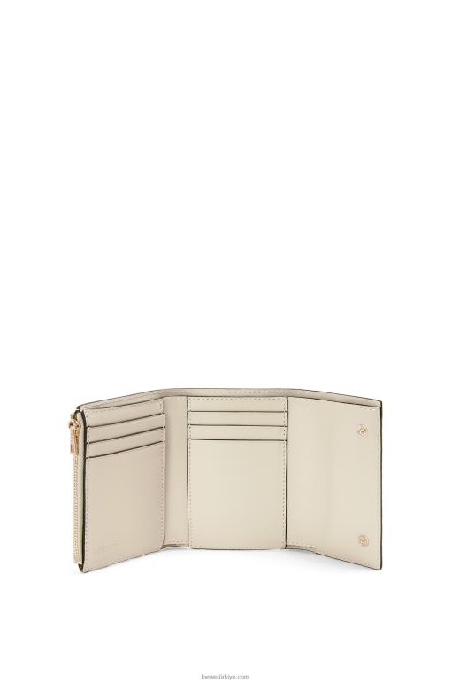 Loewe kabartmalı ipek dana derisinden tekrarlanan küçük dikey cüzdan 026001273 kadınlar hafif yulaf
