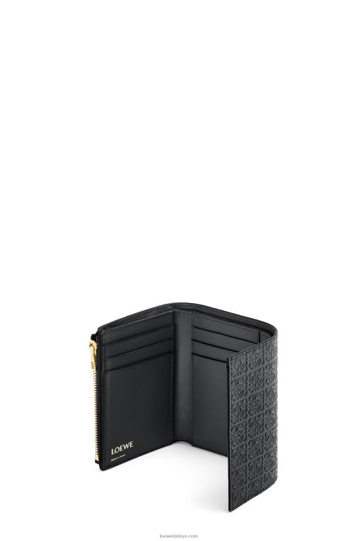 Loewe kabartmalı ipek dana derisinden tekrarlanan küçük dikey cüzdan 026001276 kadınlar siyah
