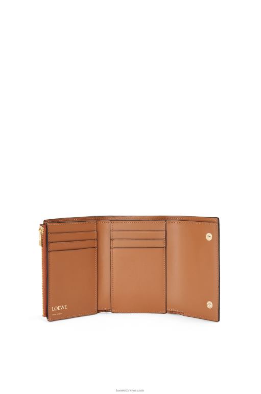 Loewe kabartmalı ipek dana derisinden tekrarlanan küçük dikey cüzdan 026001280 kadınlar bronzlaşmak