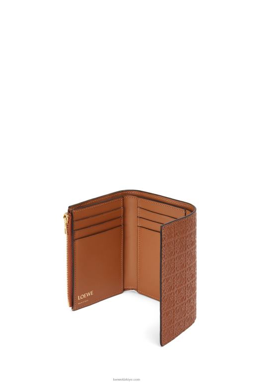 Loewe kabartmalı ipek dana derisinden tekrarlanan küçük dikey cüzdan 026001280 kadınlar bronzlaşmak