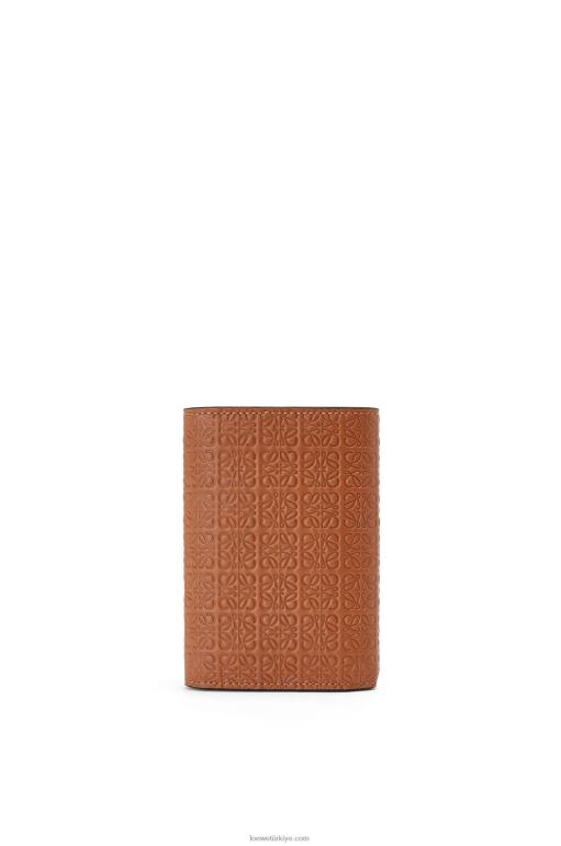 Loewe kabartmalı ipek dana derisinden tekrarlanan küçük dikey cüzdan 026001280 kadınlar bronzlaşmak