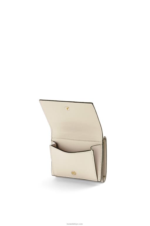 Loewe kabartmalı ipek dana derisinden tekrarlayan üç katlı cüzdan 026001271 kadınlar hafif yulaf