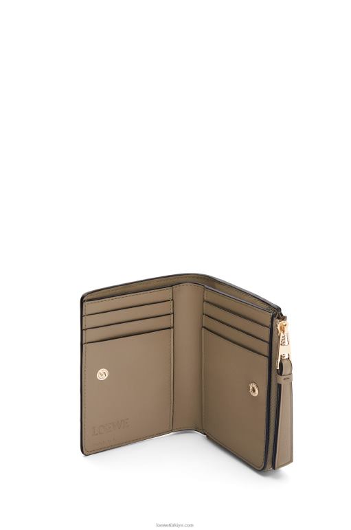 Loewe klasik buzağı bulmaca ince ikiye katlanır cüzdan 026001258 kadınlar kil yeşili/tereyağı