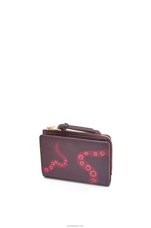Loewe klasik dana derisinden ahtapot ince fermuarlı cüzdan 026001303 kadınlar kuru erik