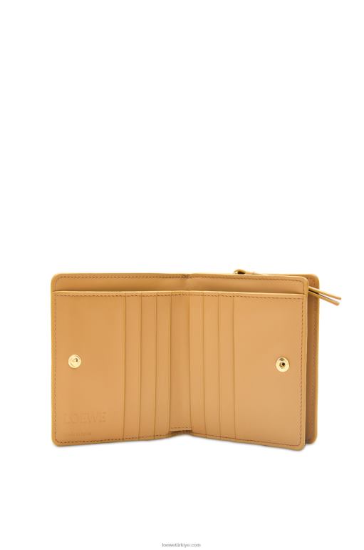 Loewe klasik dana derisinden yapboz kompakt fermuarlı cüzdan 026001212 kadınlar angora/tozlu bej