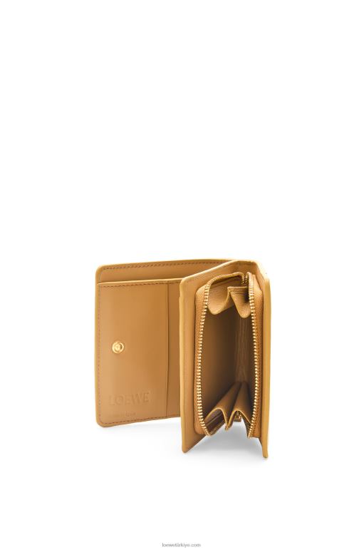 Loewe klasik dana derisinden yapboz kompakt fermuarlı cüzdan 026001212 kadınlar angora/tozlu bej