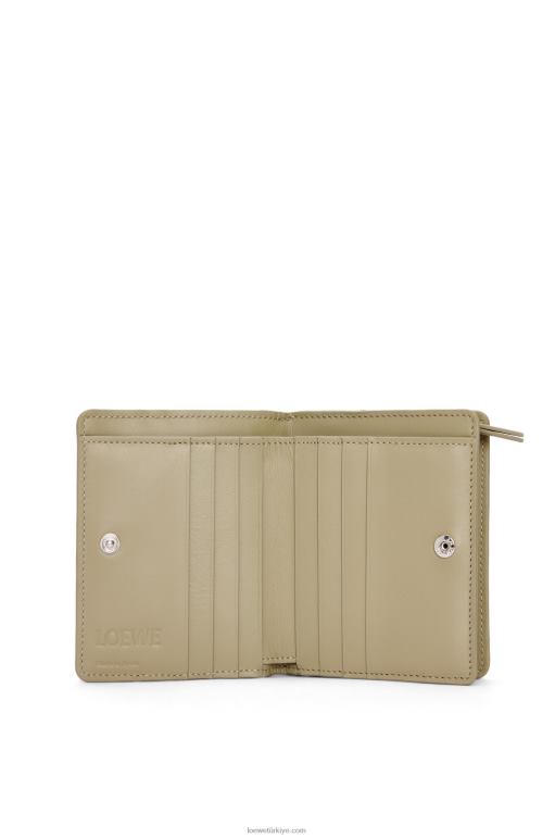 Loewe klasik dana derisinden yapboz kompakt fermuarlı cüzdan 026001213 kadınlar tozlu mavi/adaçayı yeşili