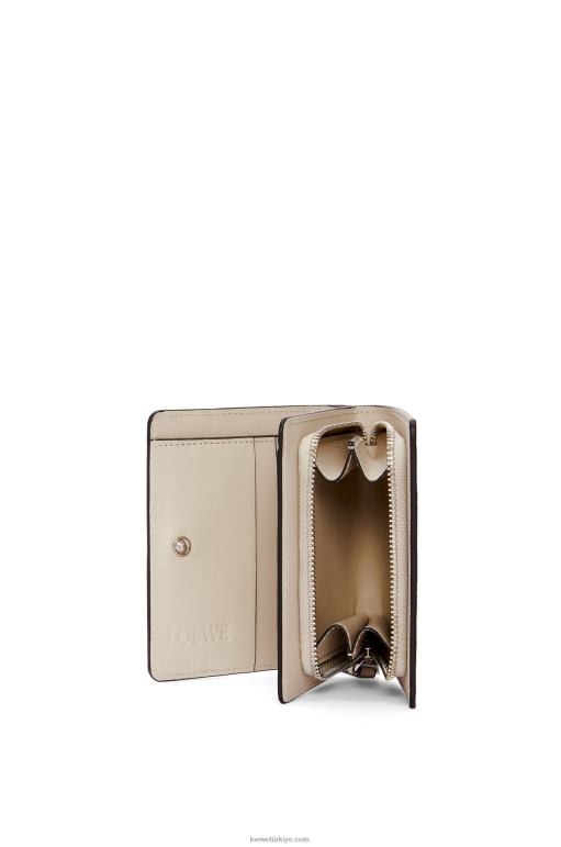 Loewe klasik dana derisinden yapboz kompakt fermuarlı cüzdan 026001262 kadınlar kireç sarısı/açık yulaf