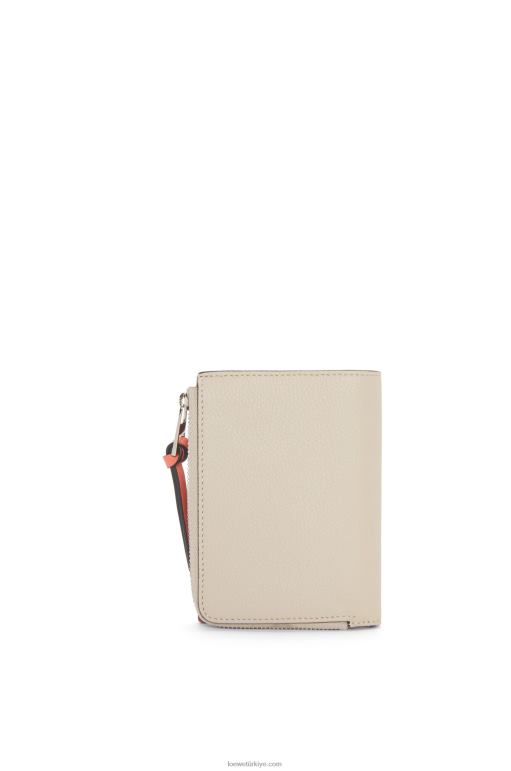 Loewe yumuşak damarlı dana derisinden ince fermuarlı ikiye katlanmış cüzdan 026001220 kadınlar hafif yulaf/bal