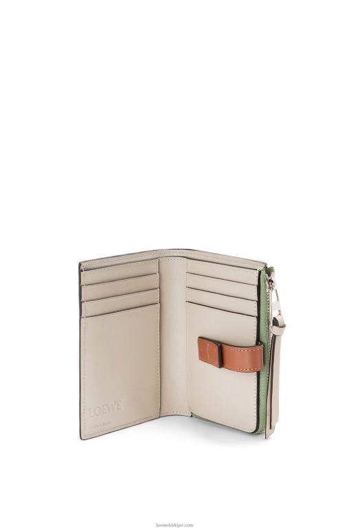 Loewe yumuşak damarlı dana derisinden ince fermuarlı ikiye katlanmış cüzdan 026001224 kadınlar biberiye/tan