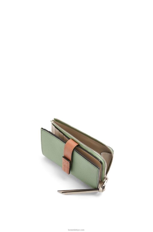 Loewe yumuşak damarlı dana derisinden ince fermuarlı ikiye katlanmış cüzdan 026001224 kadınlar biberiye/tan