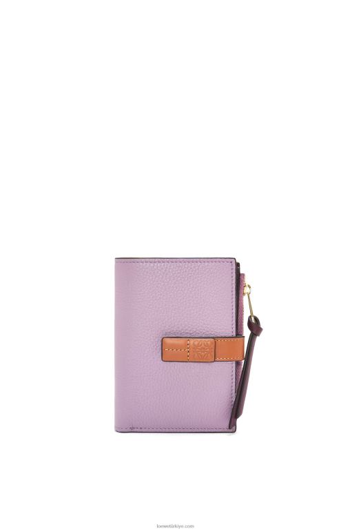 Loewe yumuşak damarlı dana derisinden ince fermuarlı ikiye katlanmış cüzdan 026001269 kadınlar kirli leylak rengi/ten rengi