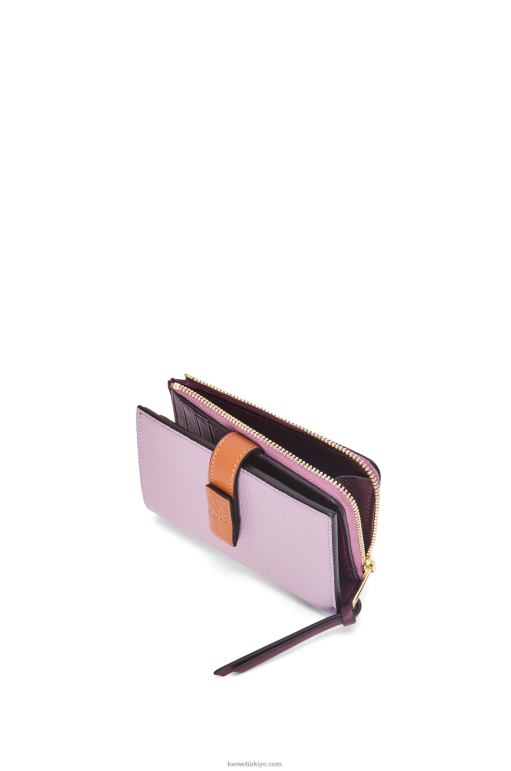 Loewe yumuşak damarlı dana derisinden ince fermuarlı ikiye katlanmış cüzdan 026001269 kadınlar kirli leylak rengi/ten rengi