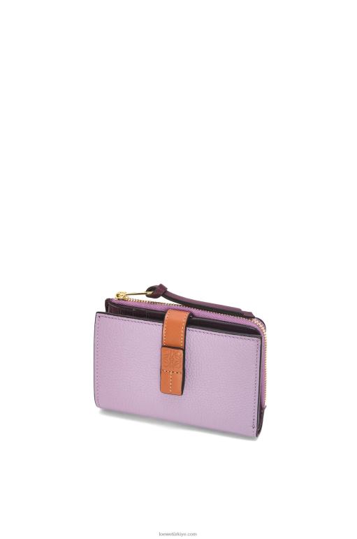 Loewe yumuşak damarlı dana derisinden ince fermuarlı ikiye katlanmış cüzdan 026001269 kadınlar kirli leylak rengi/ten rengi