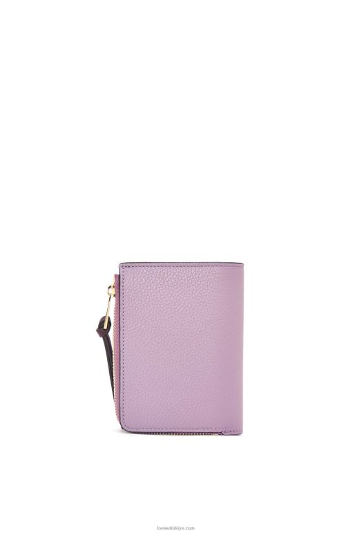 Loewe yumuşak damarlı dana derisinden ince fermuarlı ikiye katlanmış cüzdan 026001269 kadınlar kirli leylak rengi/ten rengi