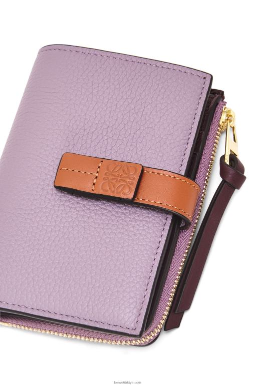 Loewe yumuşak damarlı dana derisinden ince fermuarlı ikiye katlanmış cüzdan 026001269 kadınlar kirli leylak rengi/ten rengi