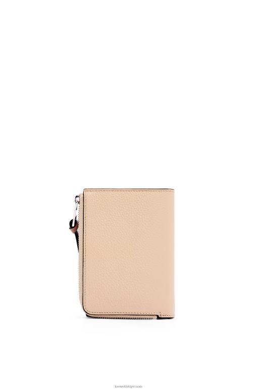 Loewe yumuşak damarlı dana derisinden ince fermuarlı ikiye katlanmış cüzdan 026001298 kadınlar çıplak/citronelle