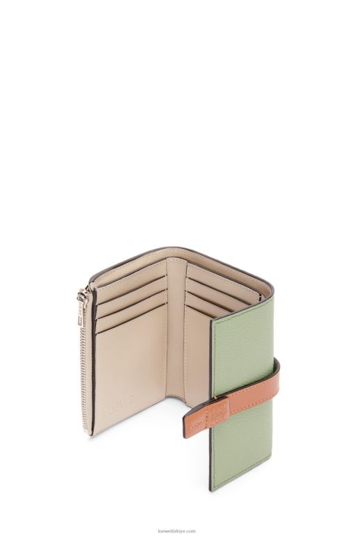 Loewe yumuşak damarlı dana derisinden küçük dikey cüzdan 026001225 kadınlar biberiye/tan