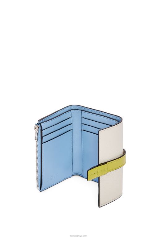 Loewe yumuşak damarlı dana derisinden küçük dikey cüzdan 026001228 kadınlar yumuşak beyaz/kireç sarısı